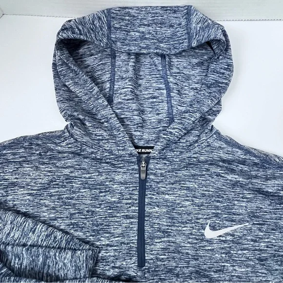 Nike Running Women's Dri-Fit Element 1/4 Zip Heathered Blue Hoodie Size S - Picture 10 of 16